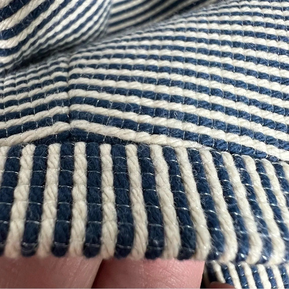 TALBOTS The Jackie Fit Navy/Linen Striped Button Down 4 button Blazer Size 12 - Picture 5 of 10